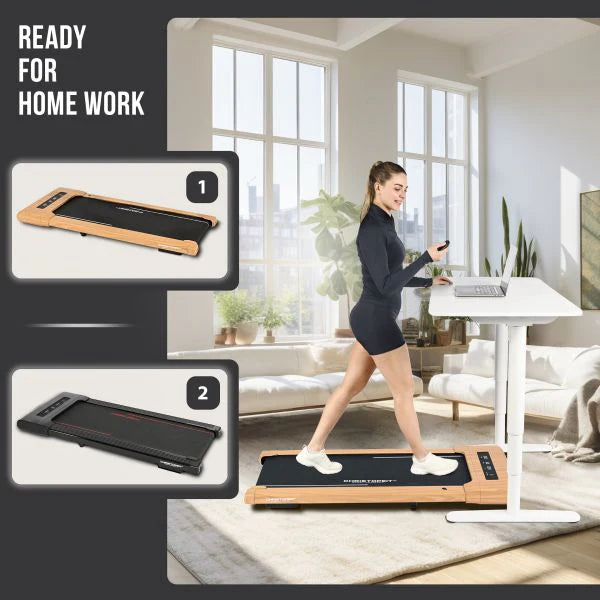 2025 Caminadora Walking Pad 4.2 – Diseño elegante en madera (0–6 km/h), compatible con aplicaciones