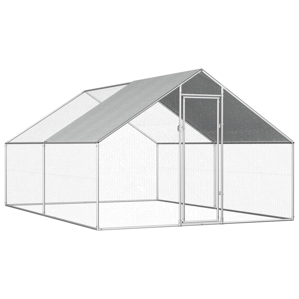 2025 Recinto para gallinas de acero 2,75 x 4 x 1,92 m – Parque exterior seguro para aves de corral y pequeños animales