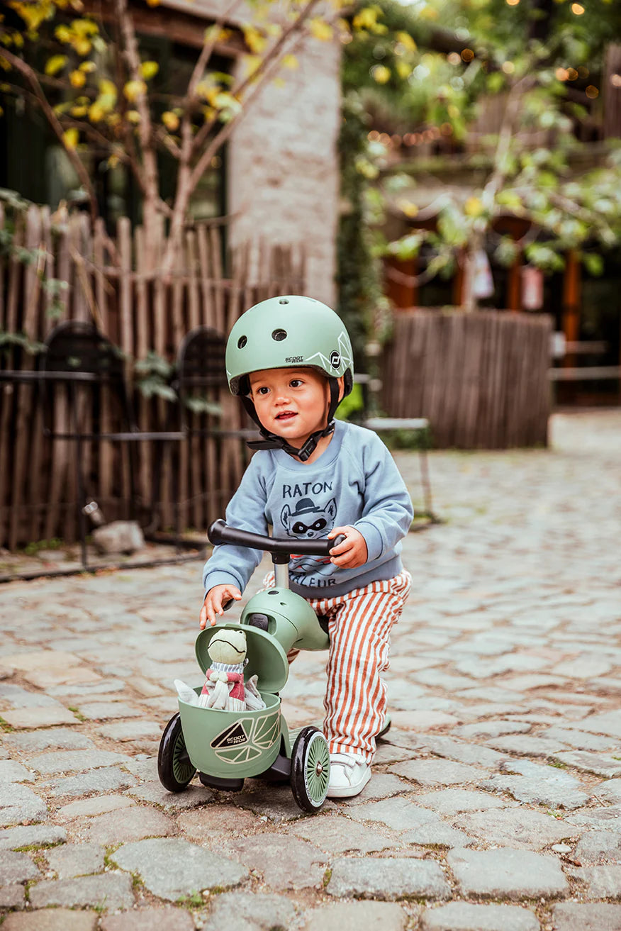 2025 Patinete Scoot & Ride Highwaykick 1 Lifestyle 2-en-1 con Asiento, para Niños de 1 a 5 Años, Diseño con Compartimento de Almacenamiento