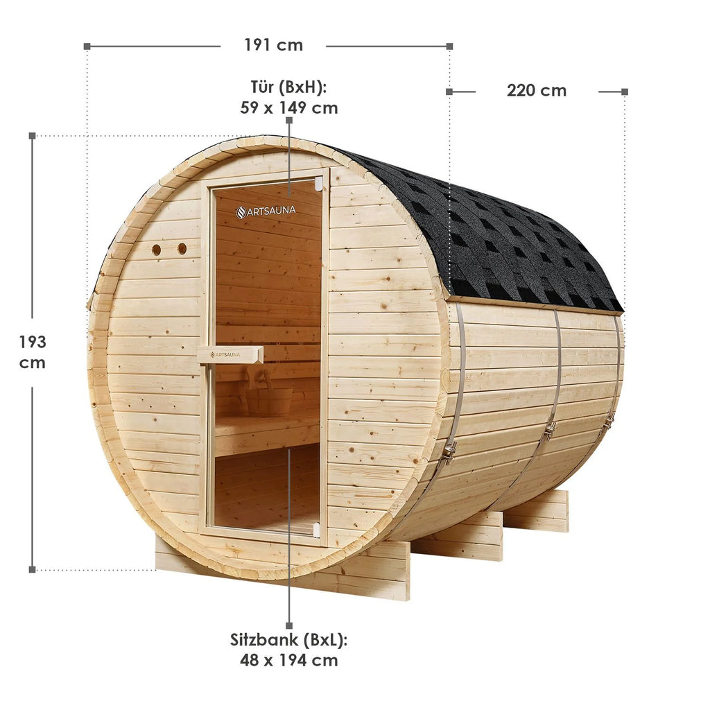 2025 Sauna barril Spitzbergen con estufa de sauna