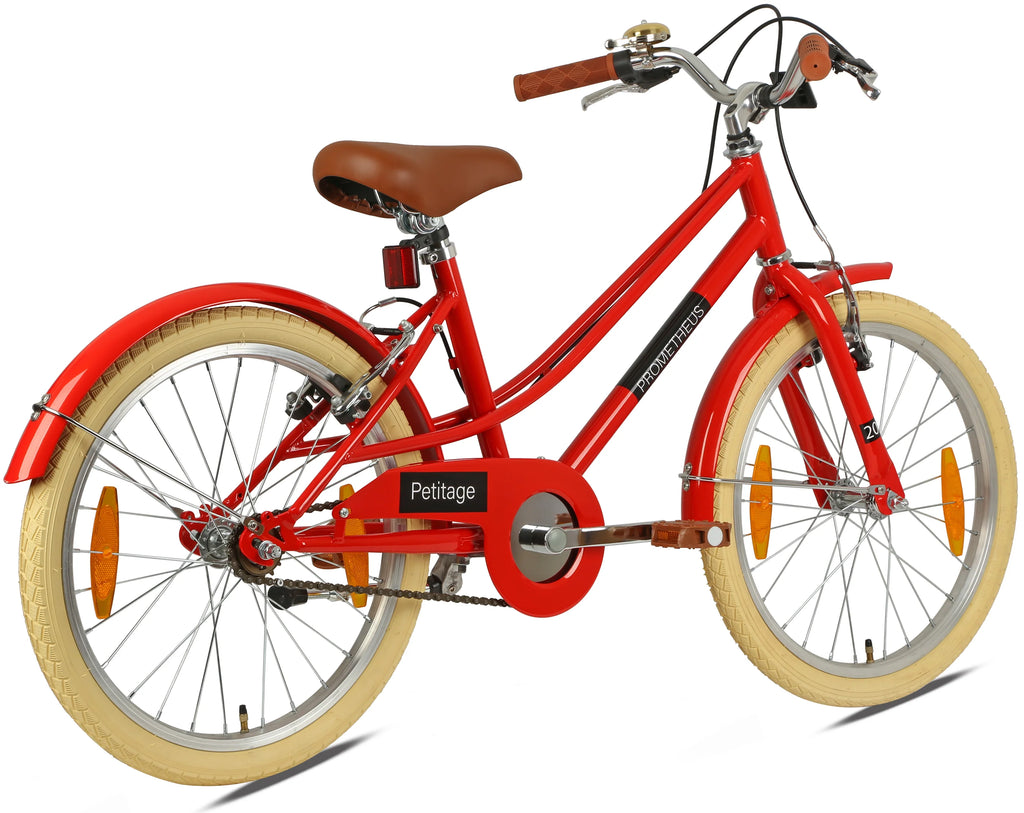 2025 Bicicleta Infantil Retro de 20 Pulgadas, Roja, desde 6-7 Años
