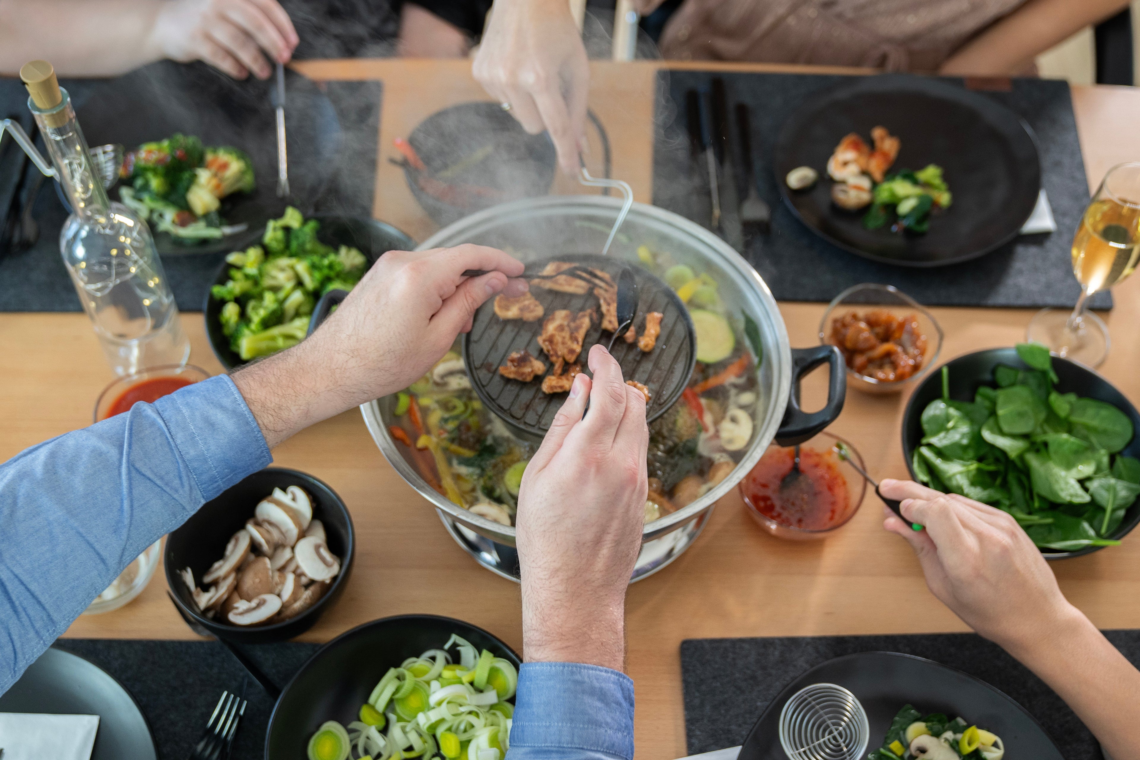 2025 Asia-Fondue – Set eléctrico para fondue de caldo y aceite, temperatura ajustable, accesorios para 6 personas