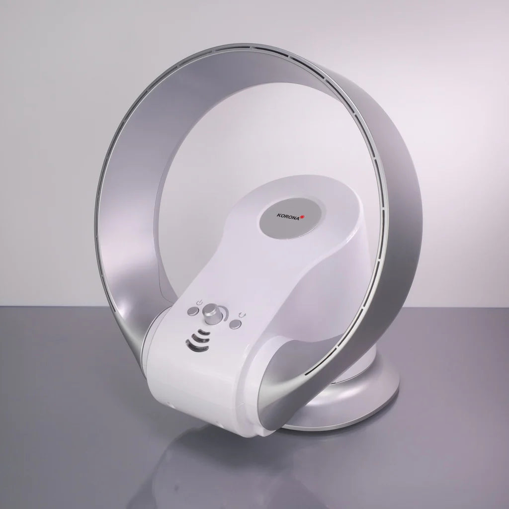 2025 Ventilador de pared y de mesa sin aspas Korona 81008, 26 W, plata y blanco