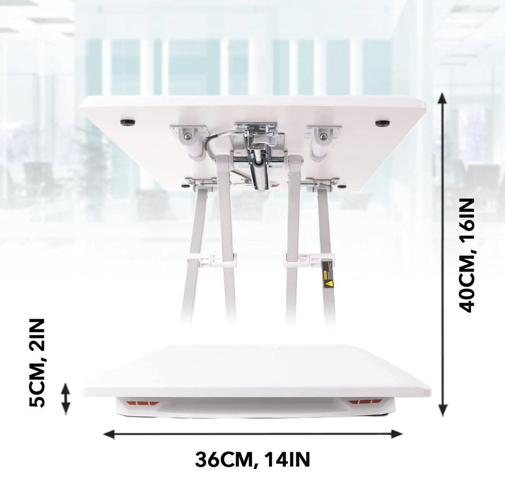 2025 Duronic Escritorio ajustable DM05D11 WE (blanco) | Estación de trabajo de escritorio con altura regulable | Superficie 74 x 43 cm | Ajuste de altura de 5 a 40 cm | Compatible con PC, ordenador o portátil | Convertidor ergonómico de escritorio