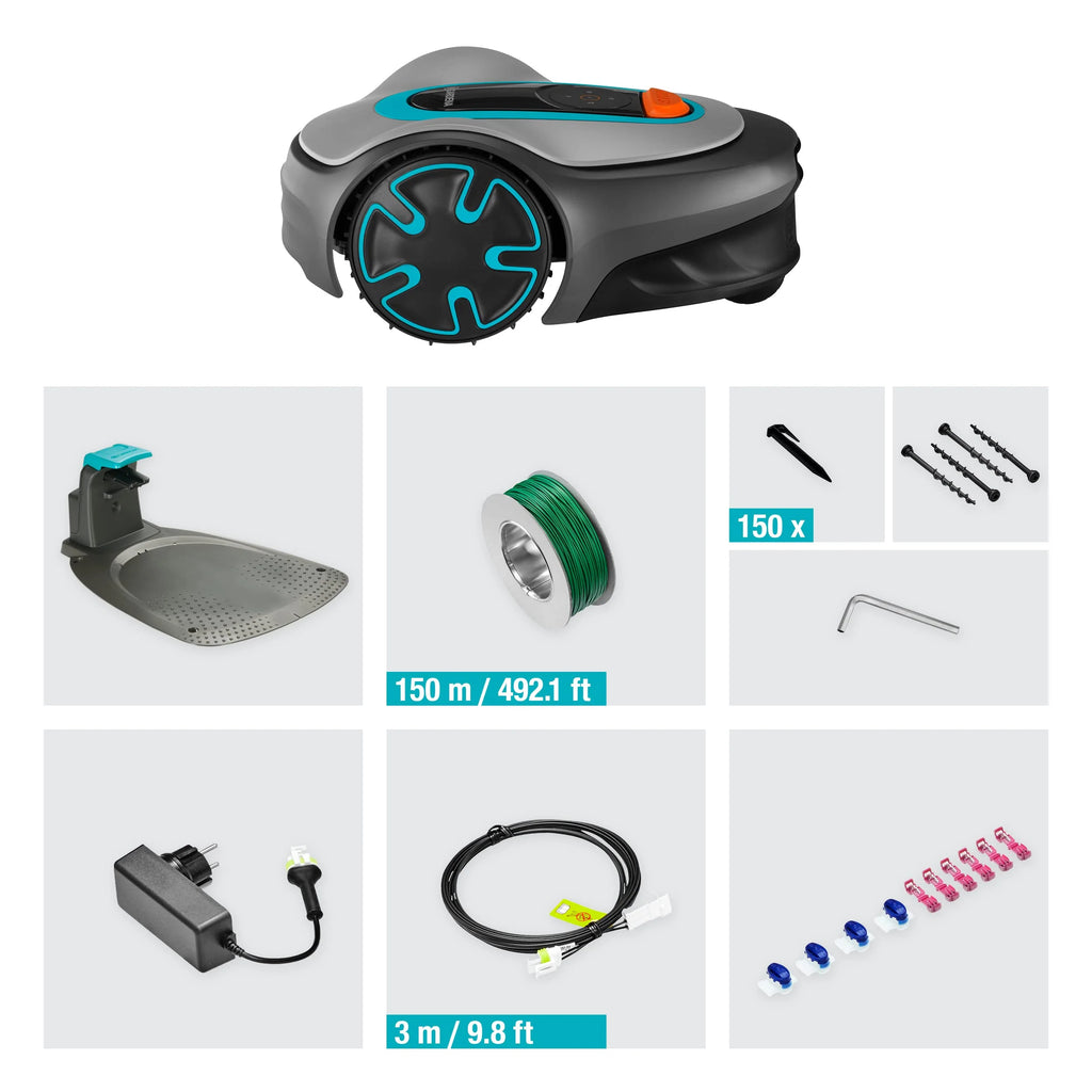 2025 Robot cortacésped Gardena SILENO minimo 350 m²: cortacésped inteligente con conectividad óptima, programable vía la aplicación Gardena Bluetooth (15208-47)