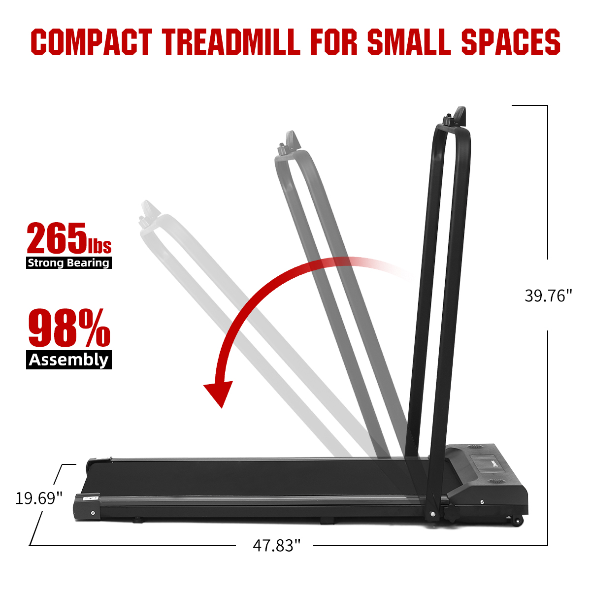 2025 Geemax Treadmill Eléctrica Plegable Compacta para Bajo Escritorio, Máquina de Ejercicio Motorizada, Máquina para Correr y Caminar con Control Remoto para Gimnasio en Casa (0.5-6.0MPH)