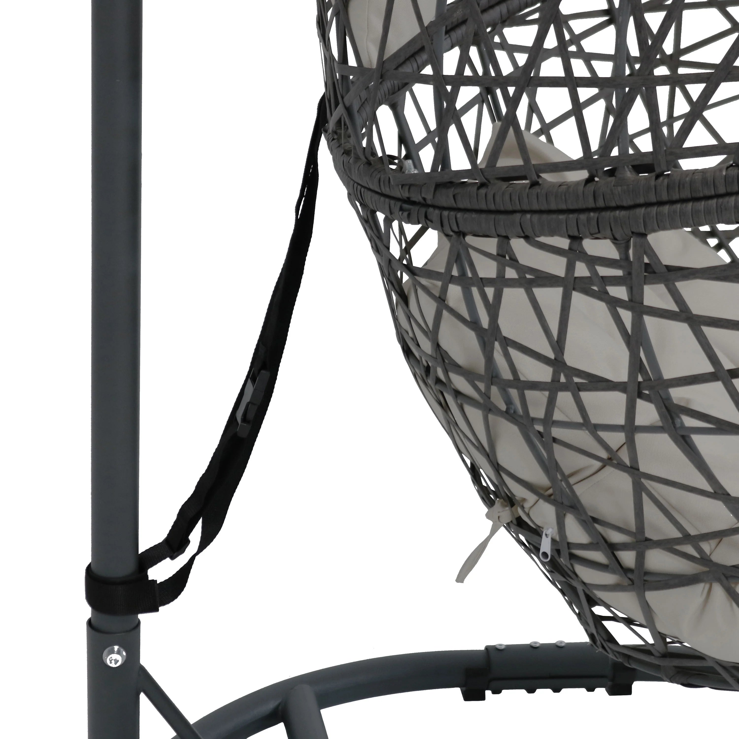 2025 Silla Colgante Sunnydaze Caroline en Forma de Huevo con Estructura de Acero y Cojín