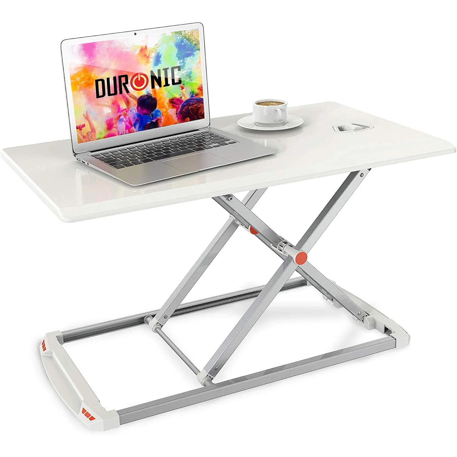 2025 Duronic Escritorio ajustable DM05D11 WE (blanco) | Estación de trabajo de escritorio con altura regulable | Superficie 74 x 43 cm | Ajuste de altura de 5 a 40 cm | Compatible con PC, ordenador o portátil | Convertidor ergonómico de escritorio