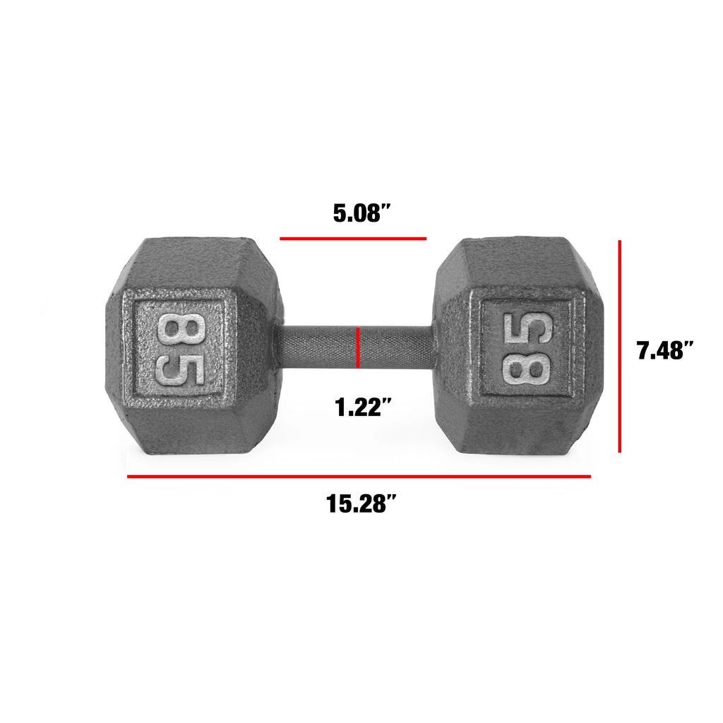 2025 CAP Barbell Mancuerna hexagonal de hierro fundido de 38,5 kg, unidad