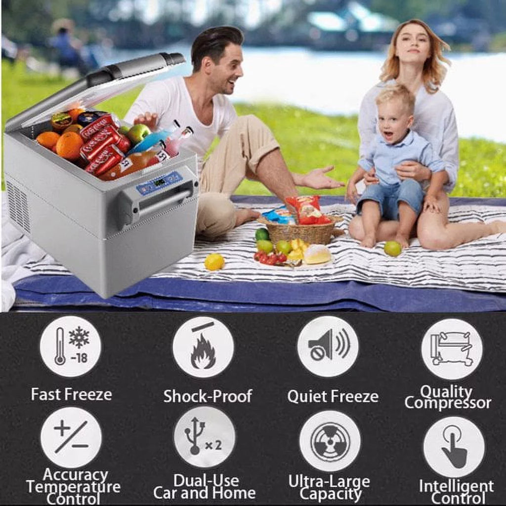 2025 KAPAS Nevera portátil de 32L (34 cuartos) con compresor DC 12/24V – Para coche, hogar, camión y camping