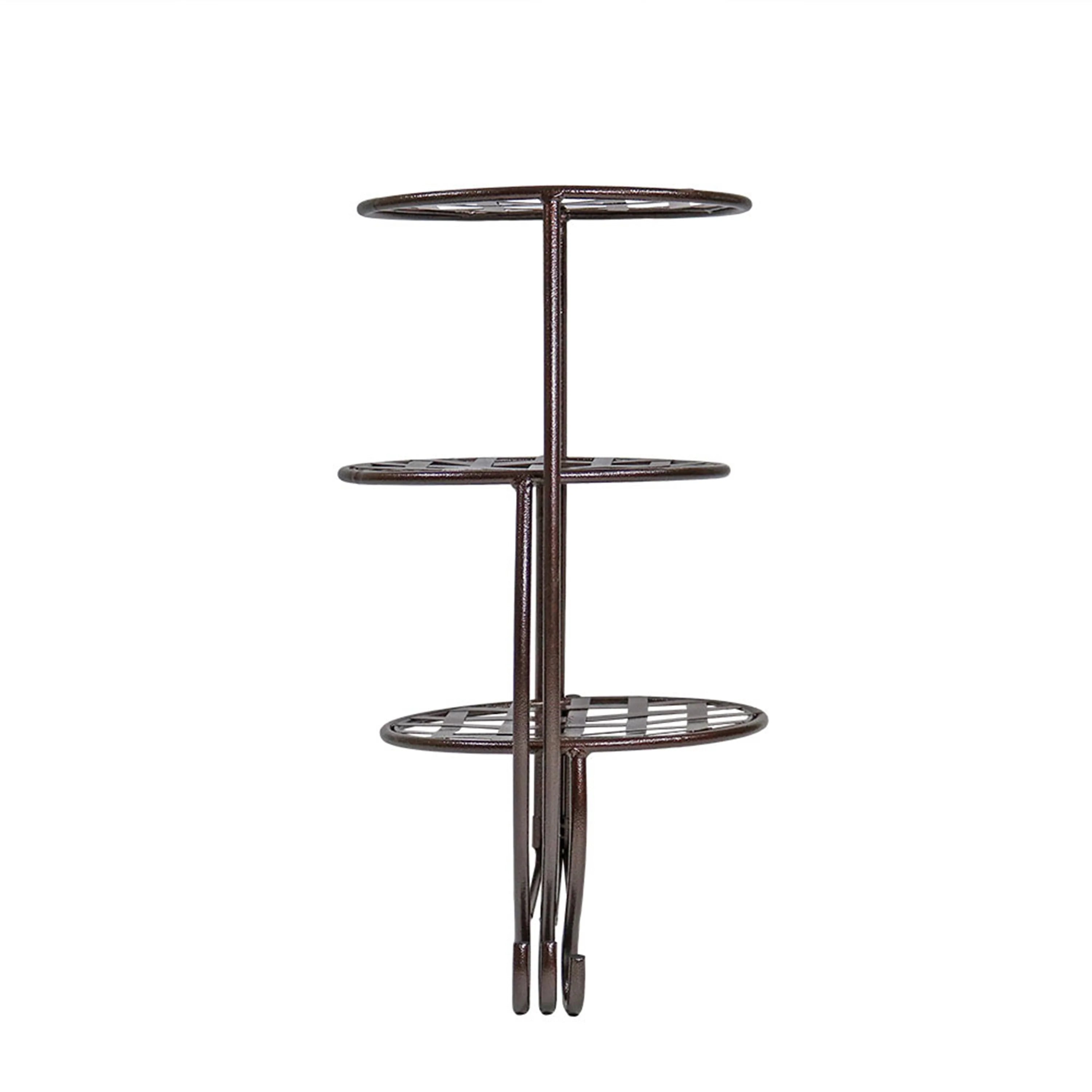 2025 Sunnydaze - Conjunto de 2 Soportes para Plantas de Metal con Diseño Ajedrezado y Acabado en Bronce