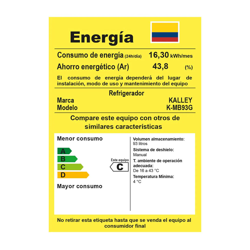 2025 Mini Bar Gris 47,2x86 cm de 93 Litros con Congelador