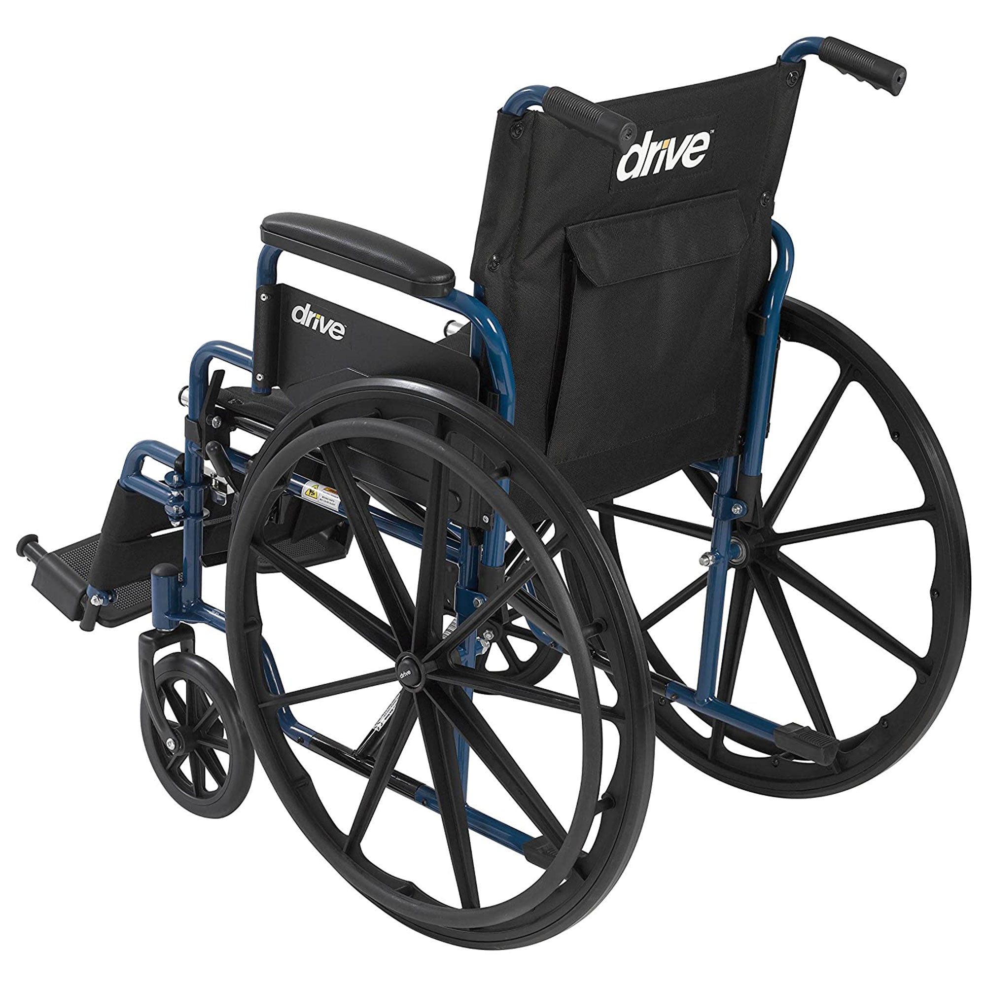 2025 Silla de ruedas plegable y liviana Drive Medical Blue Streak con asiento de 20 pulgadas de ancho