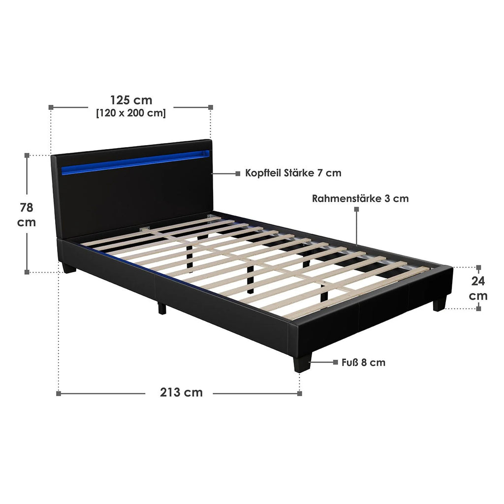 2025 Cama tapizada Verona 120x200 cm en blanco
