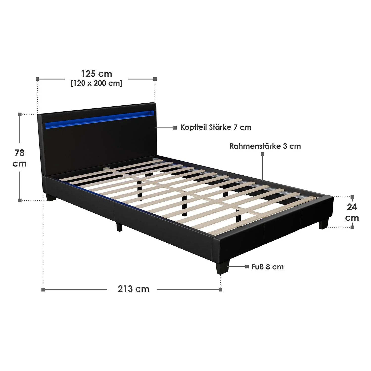 2025 Cama tapizada Verona 120x200 cm en blanco