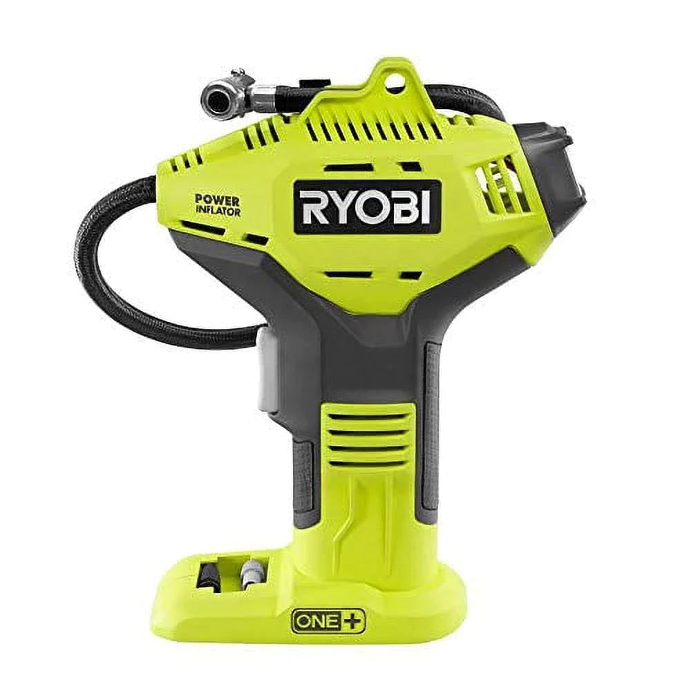 2025 Inflador de alta presión inalámbrico Ryobi P737D 18V One+ con manómetro digital, batería 4.0 Ah, cargador y bolsa