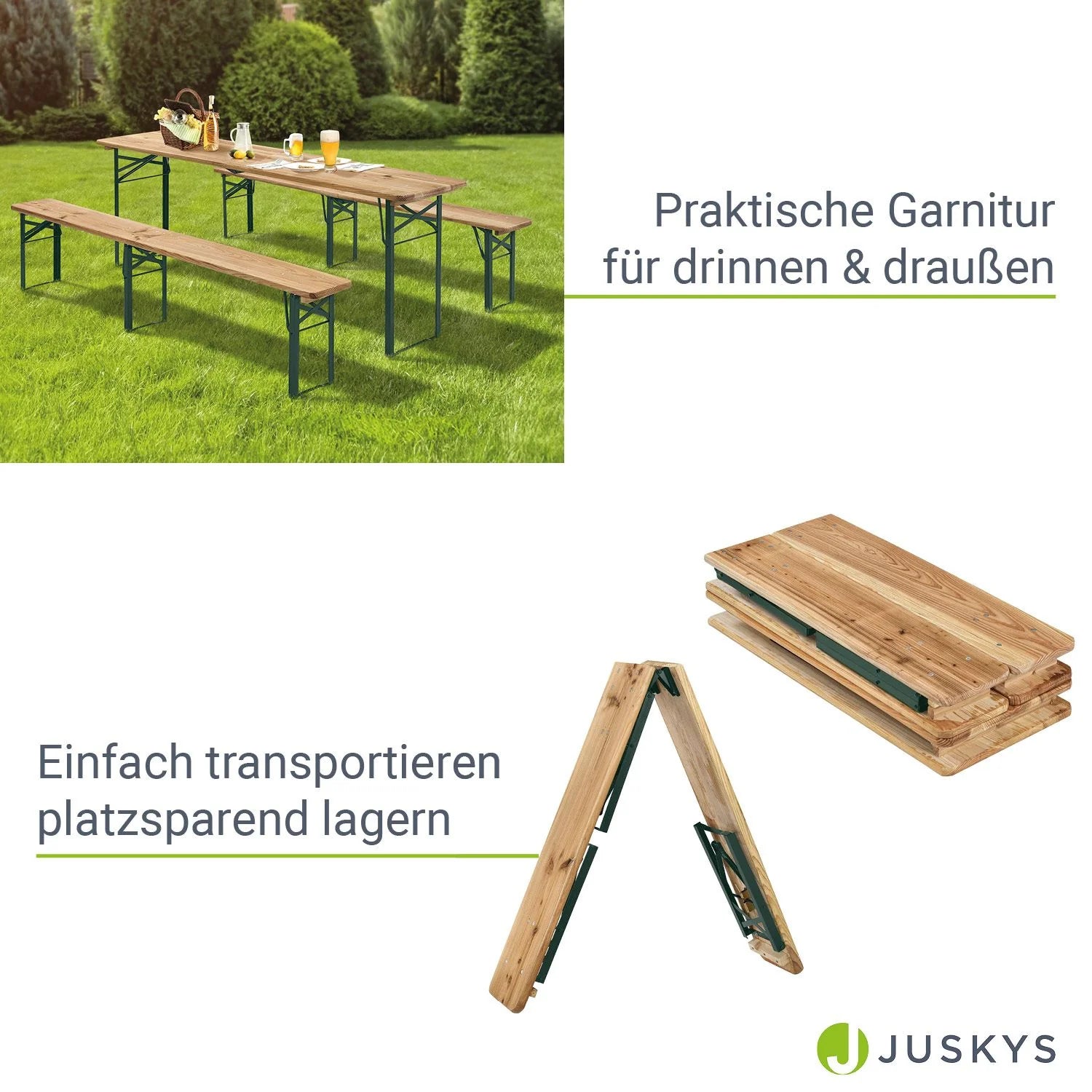 2025 Conjunto de mobiliario plegable para fiestas Amberg 180x74x74 cm