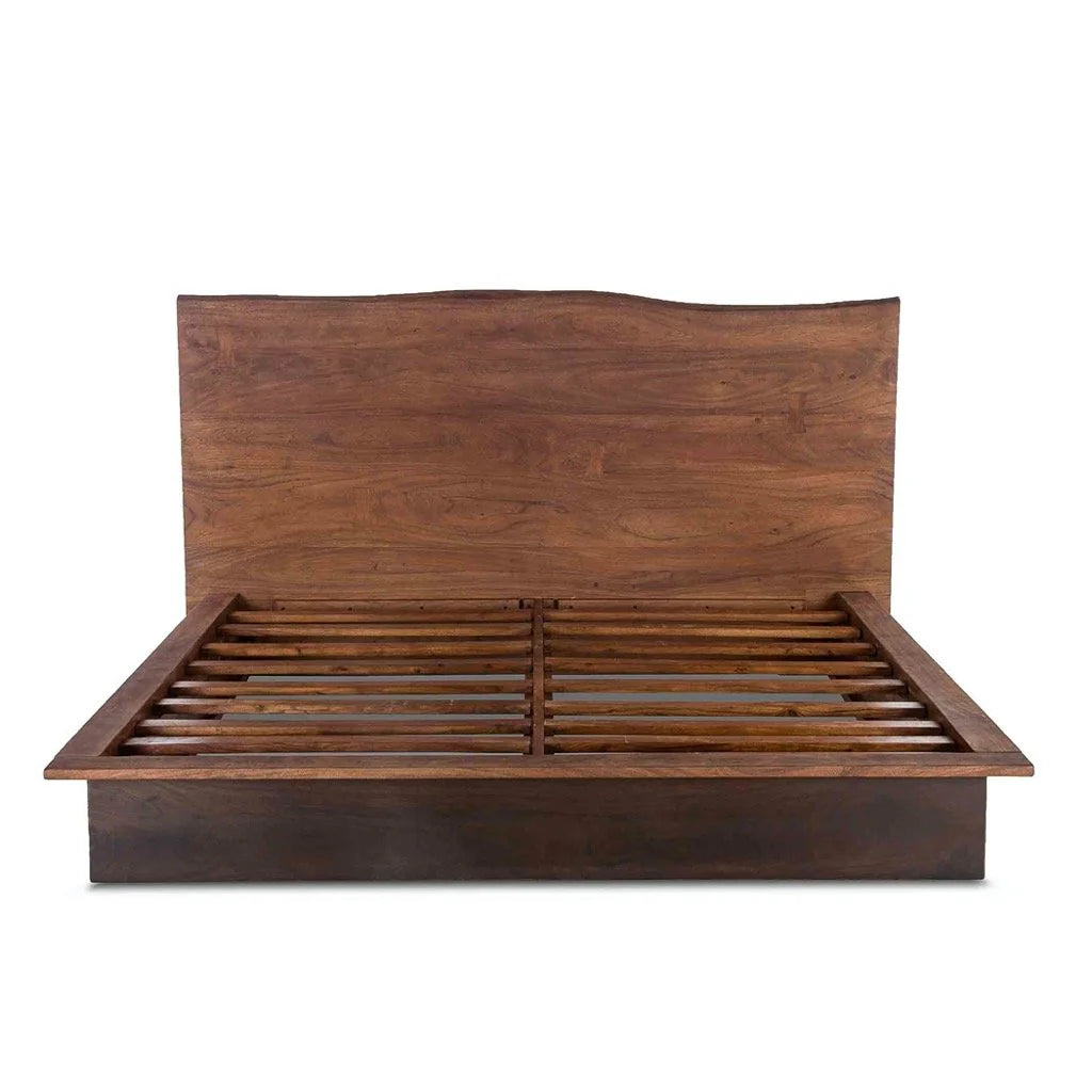 Cama San Marino de Madera Maciza de Acacia – Diseño Orgánico y Moderno
