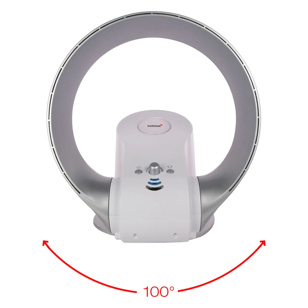 2025 Ventilador de pared y de mesa sin aspas Korona 81008, 26 W, plata y blanco