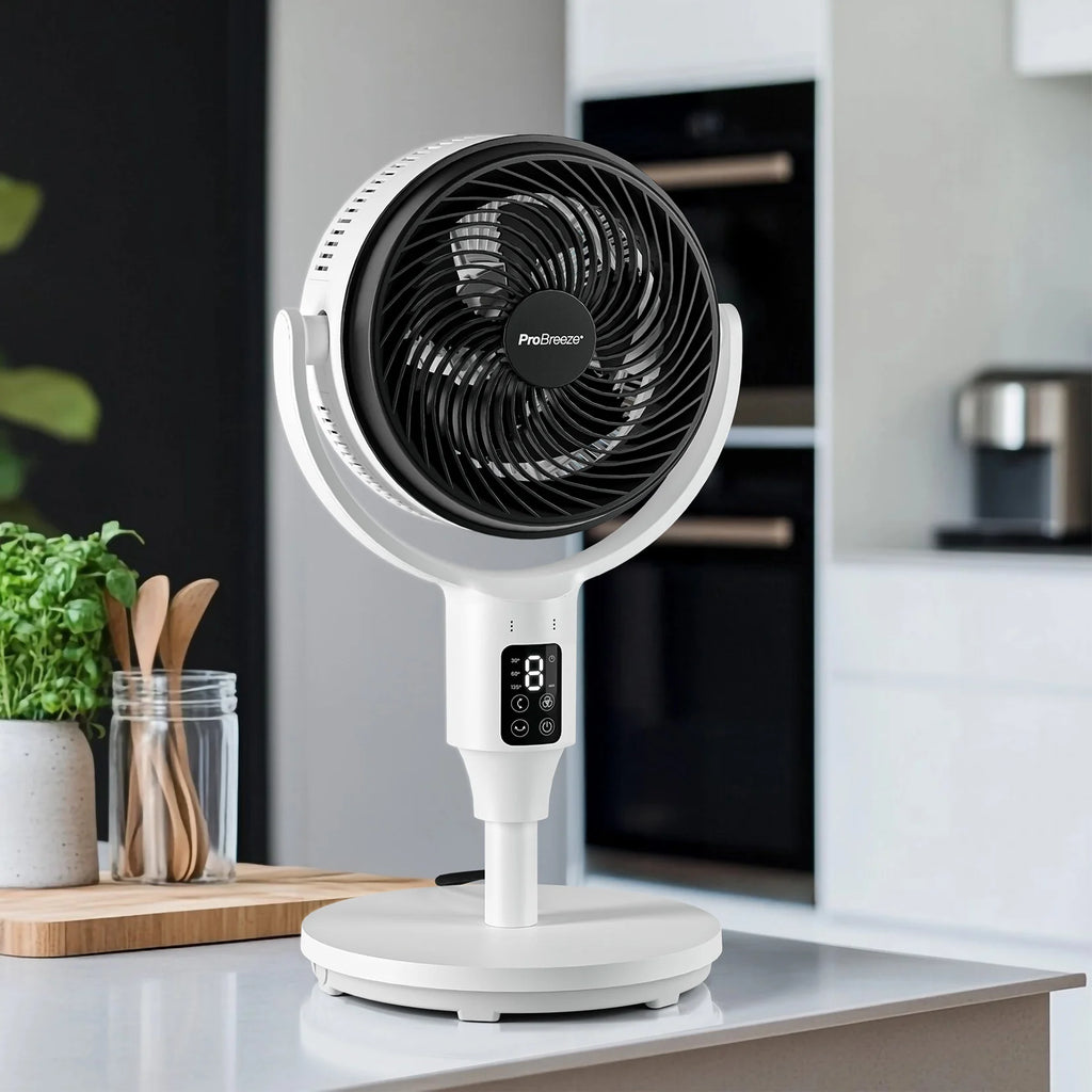 2025 Ventilador de pie híbrido AirFlo™ 43" - Circulador de aire ultrasilencioso - Blanco