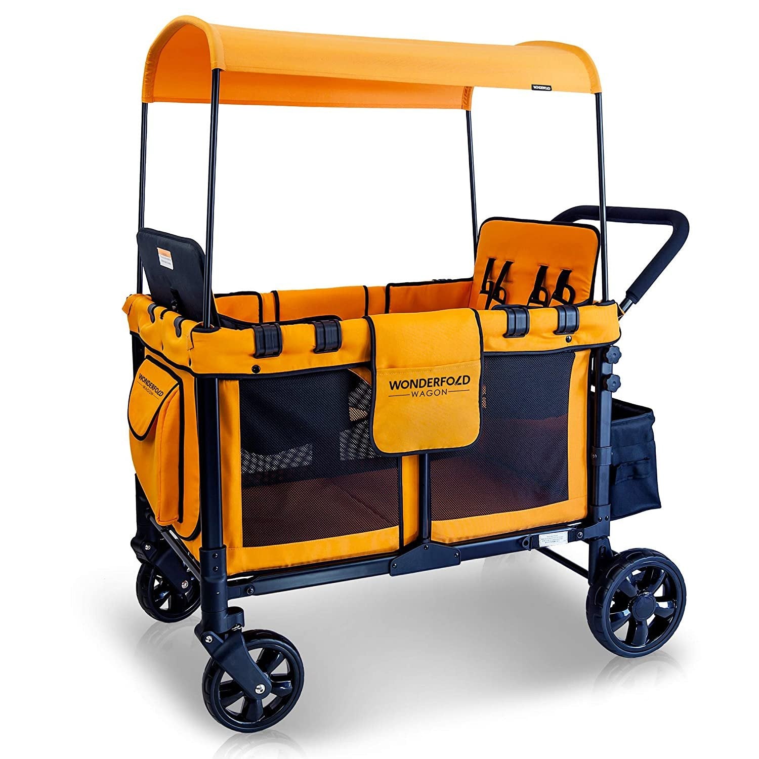 2025 Carro Multifuncional para Bebé, Cochecito Plegable para Cuatro Pasajeros con Capota Reversible y Removible, y Sillas para hasta 4 Niños Pequeños, Color Azul Marino