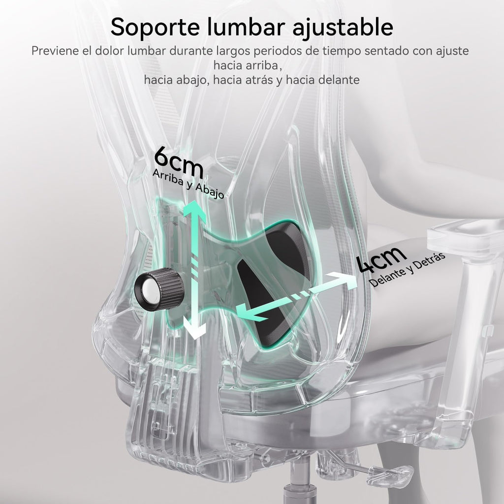 Hbada P5 Silla de Oficina ergonómica con Soporte Lumbar Ajustable, cojín elástico Transpirable, reposabrazos Ajustables y reposacabezas, Reposapiés Integrado, Negro