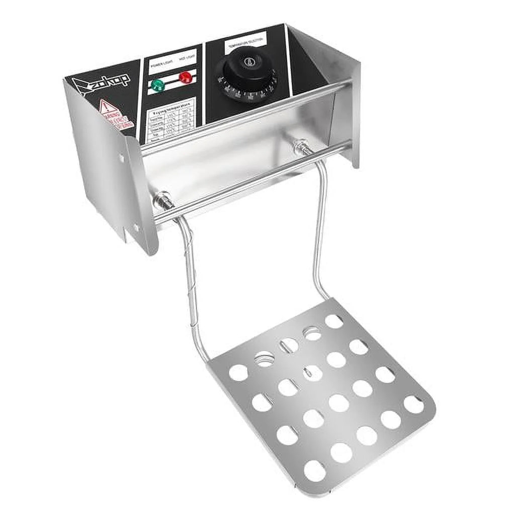 Freidora eléctrica de sobremesa con doble tanque de acero inoxidable - Gran capacidad - Electrodoméstico de sobremesa - Freidora industrial con tanque grande para papas fritas (12.7 cuartos/12 L, 5000 W)