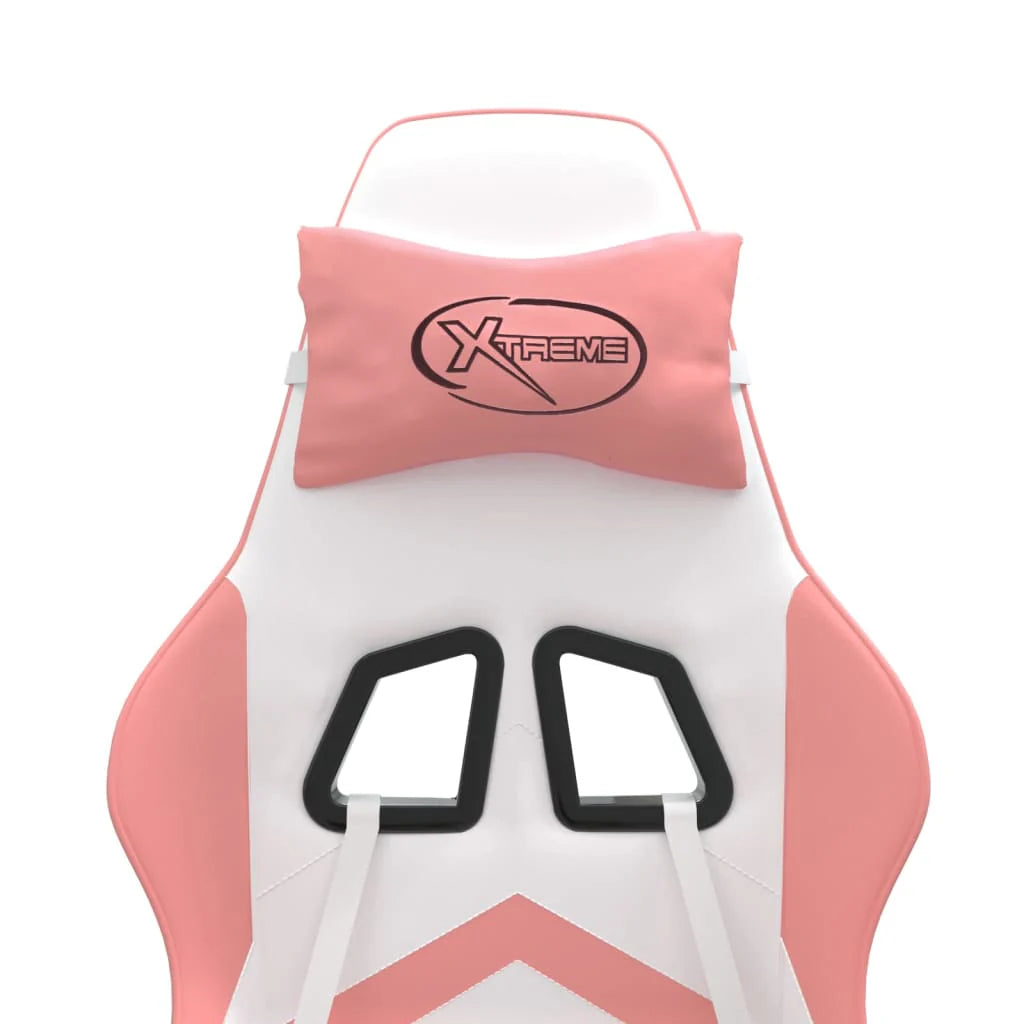2025 Silla gaming cuero sintético blanco y rosa V1080