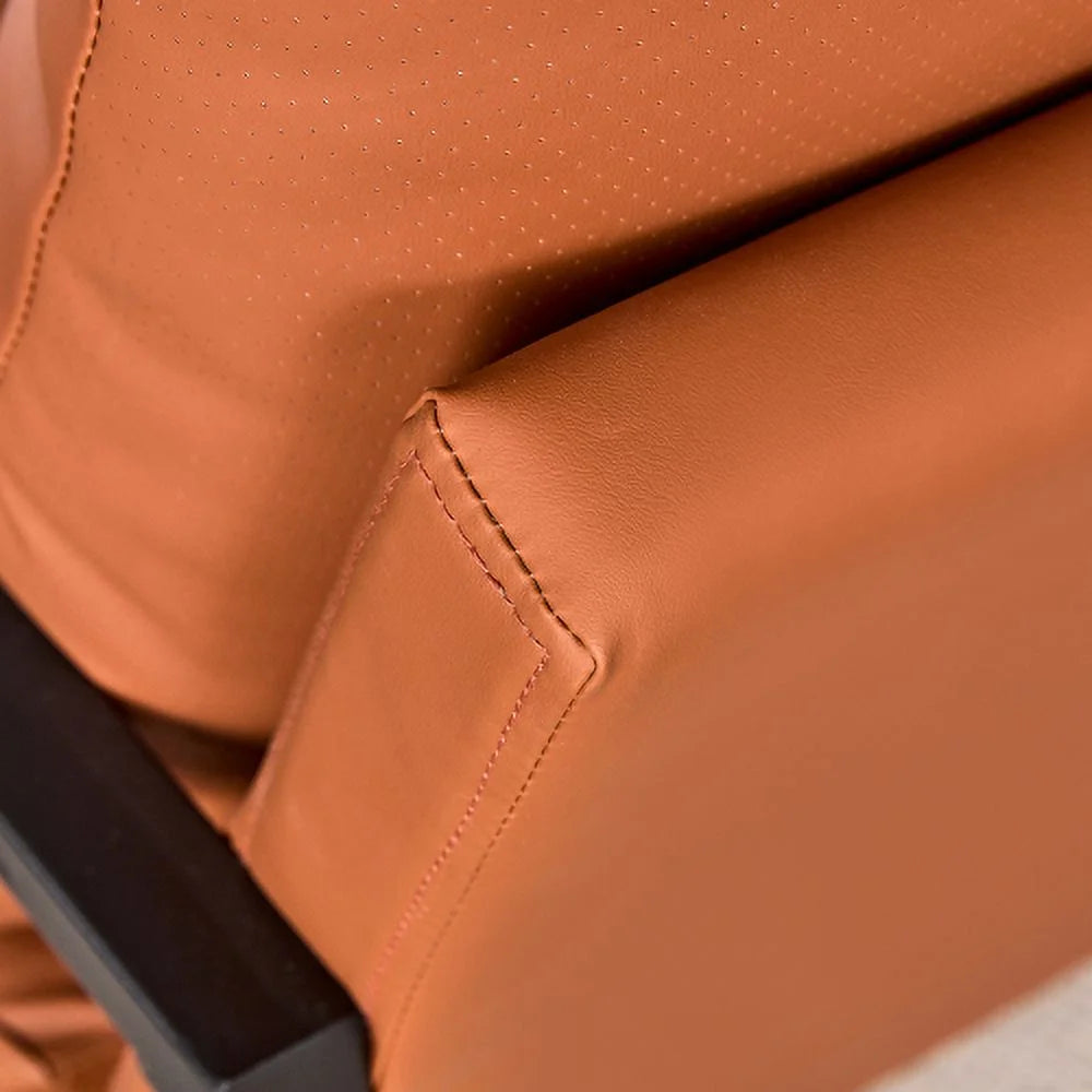 Sofá moderno de 2 plazas con 2 cojines – cuero PU, espuma de alta densidad, estructura metálica negra revestida, color marrón