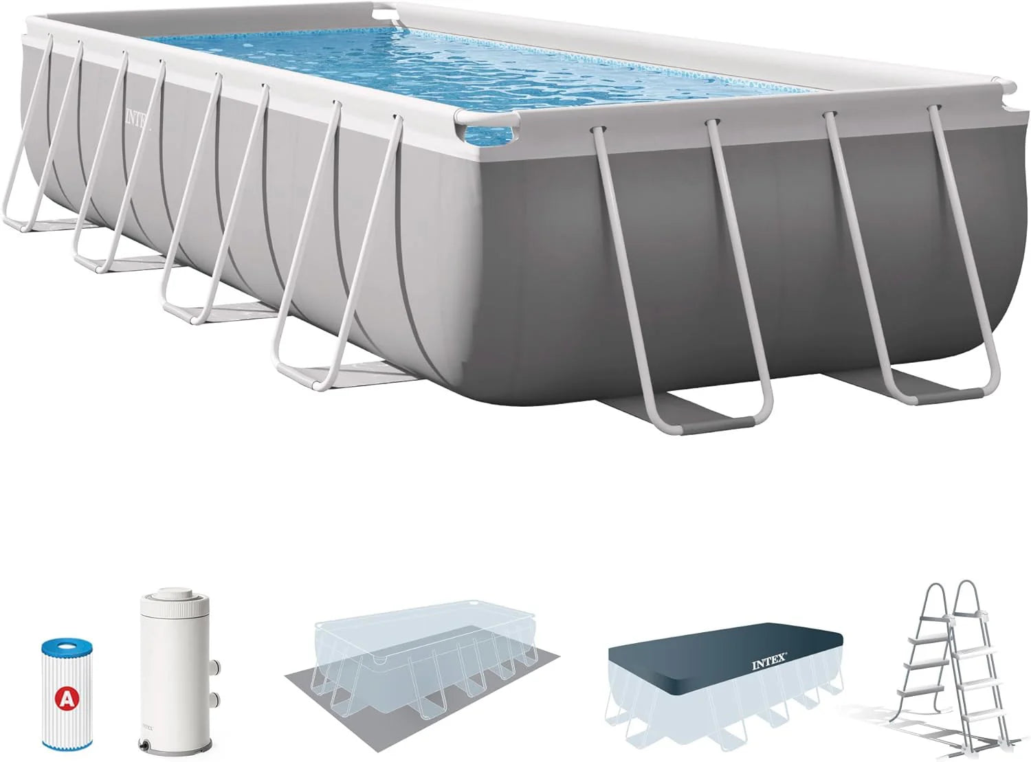 INTEX 55243 - Rectangular Detachable Pool with Prism Frame Filter