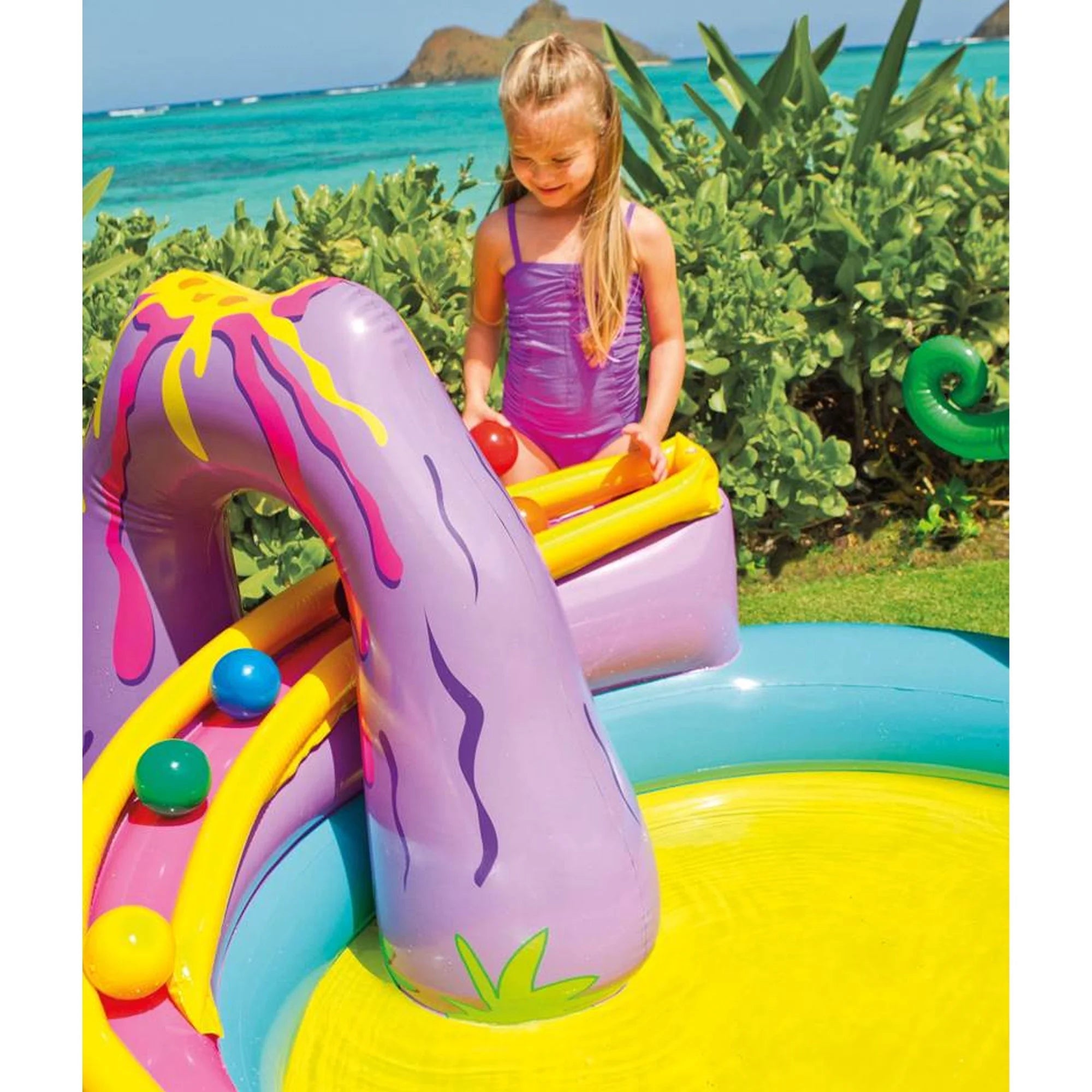 2025 Intex Dinoland Piscina Infantil Inflable y Piscina Infantil Ocean para Patio Trasero