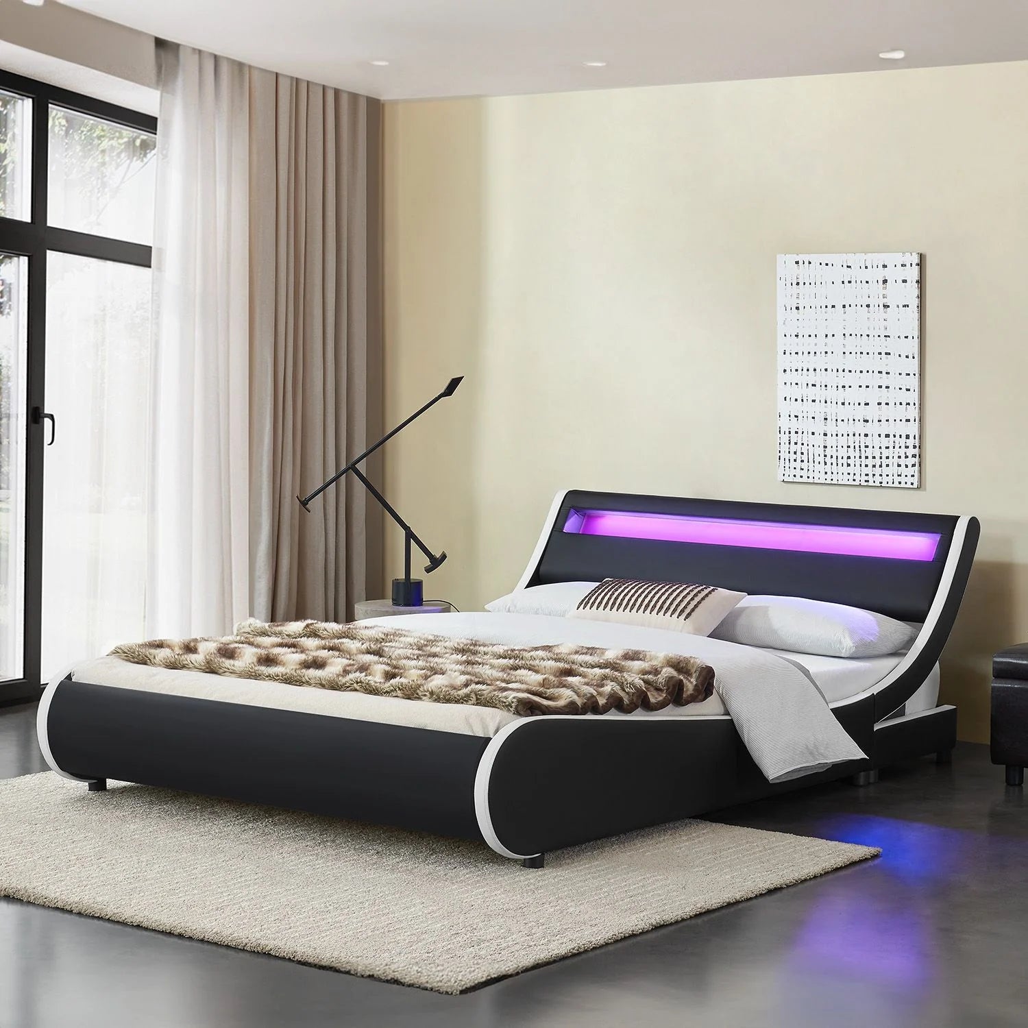 2025 Cama tapizada Valencia 140x200 cm en blanco