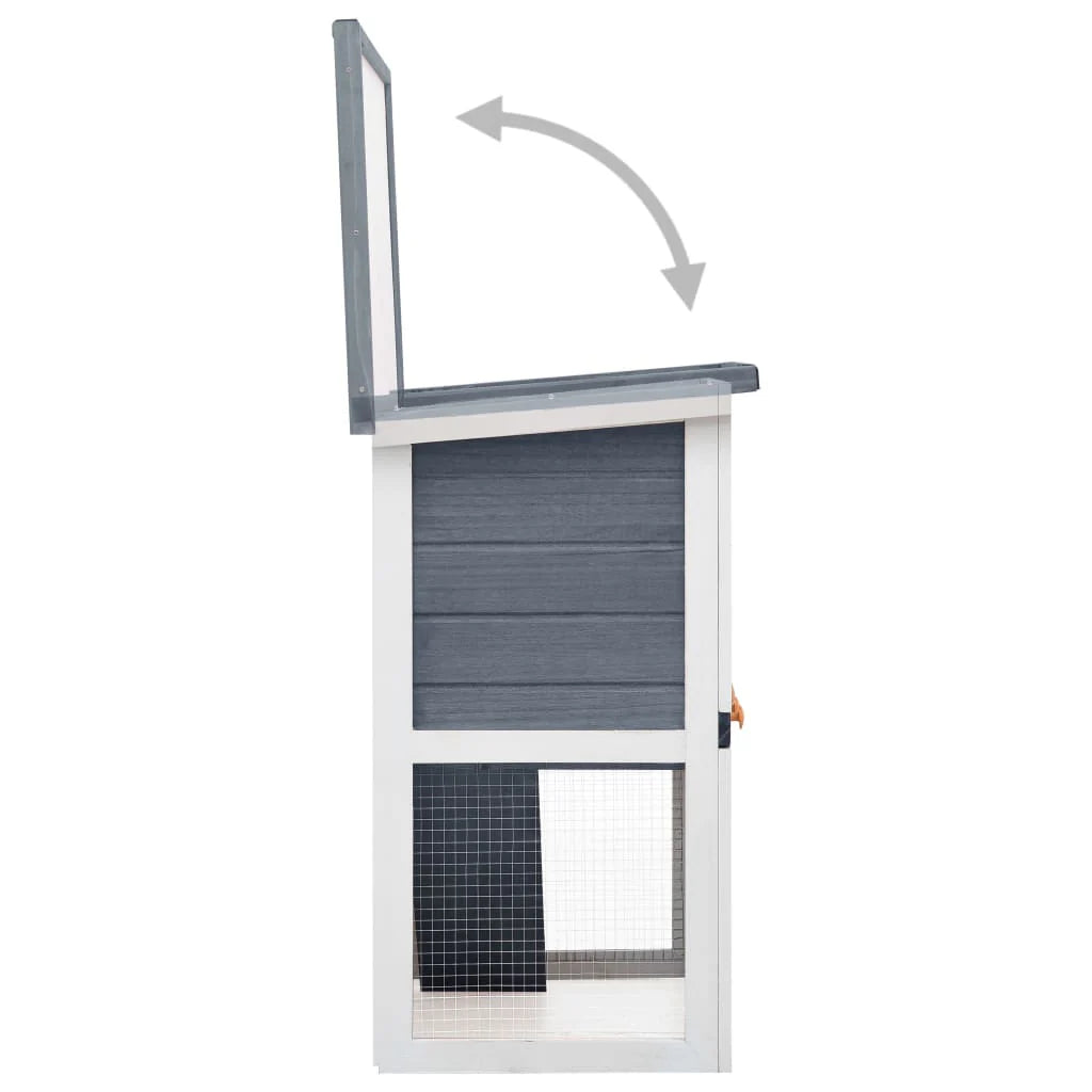 2025 Conejera para conejos – Recinto para pequeños animales, 90 x 45 x 80 cm, puerta gris, madera de pino