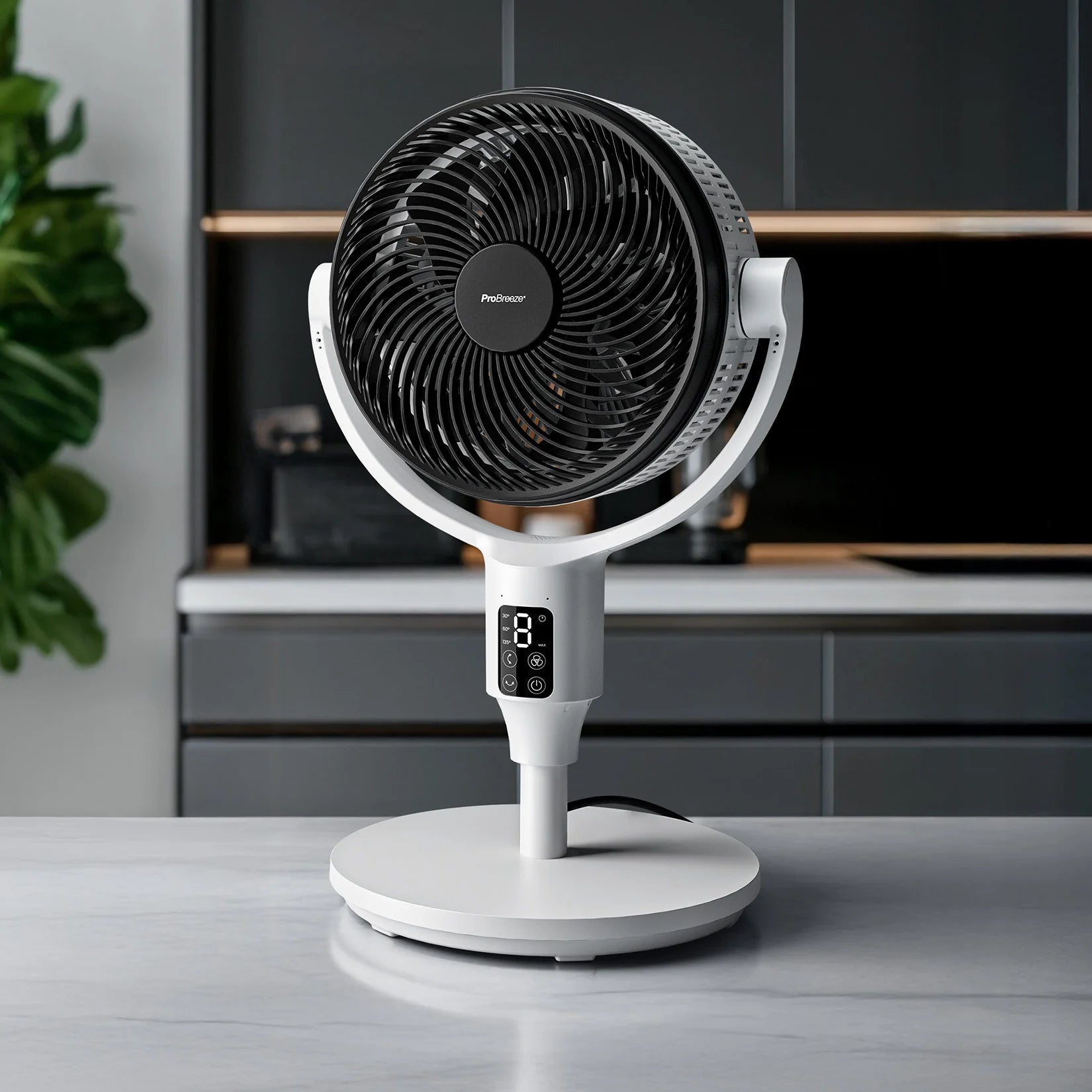 2025 Ventilador de Pie Híbrido AirFlo Plus™ 44" – Circulador de Aire Ultra Silencioso – Blanco