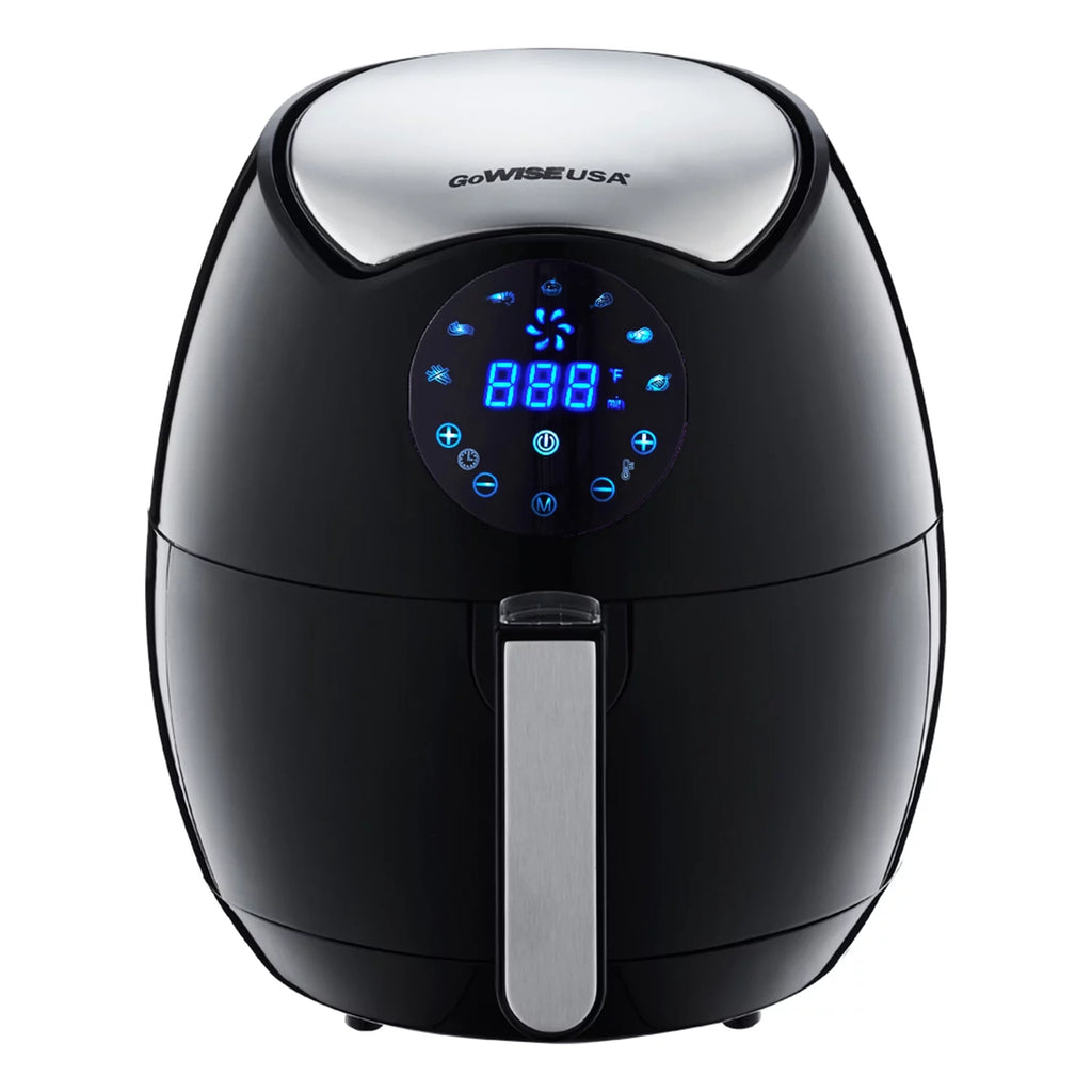 Freidora de aire eléctrica GoWISE USA GW22621 de 4.ª generación, color negro, 3,7 cuartos de galón, 1400 W, nueva