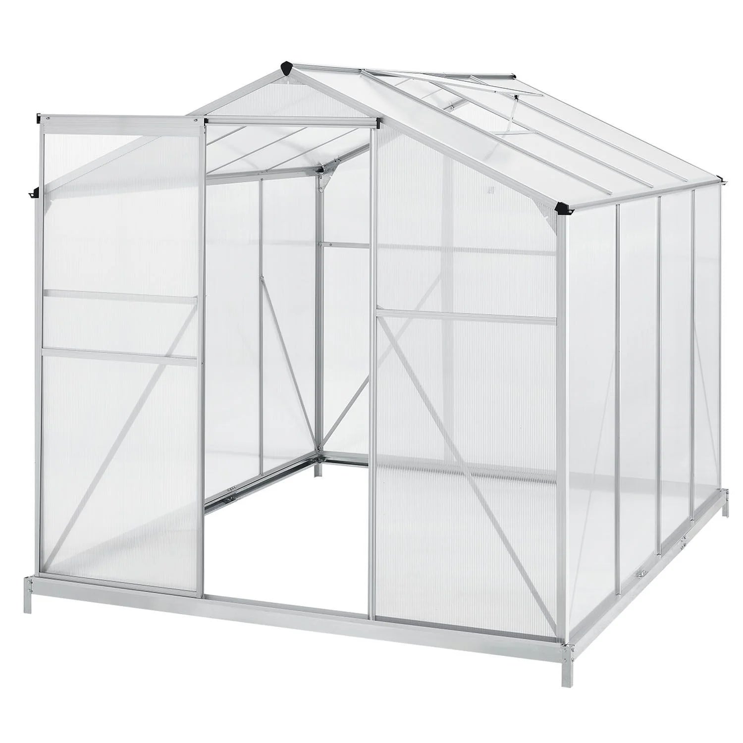 2025 Invernadero de jardín de aluminio con base – Ideal para frutas, verduras y resguardo invernal