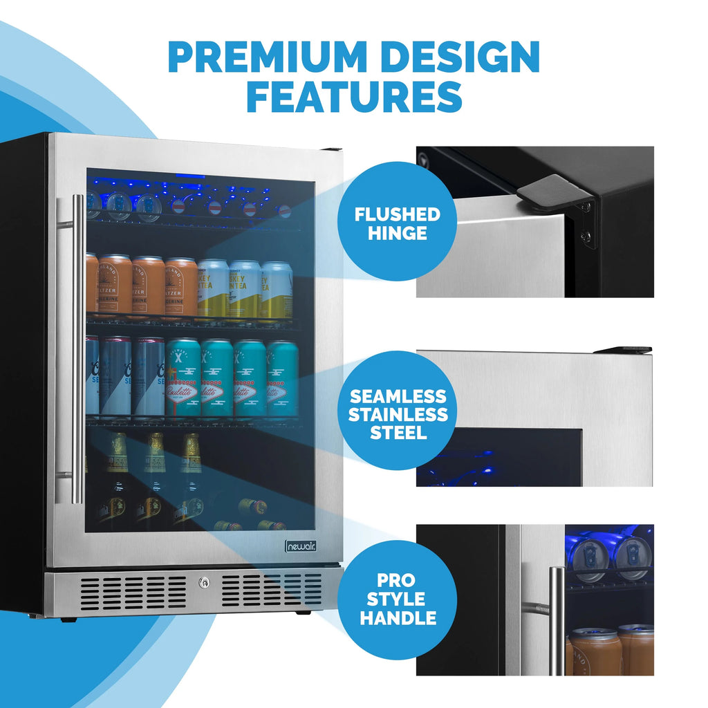2025 Newair® Refrigerador de Bebidas Empotrable en Acero Inoxidable – 224 Latas – 24"