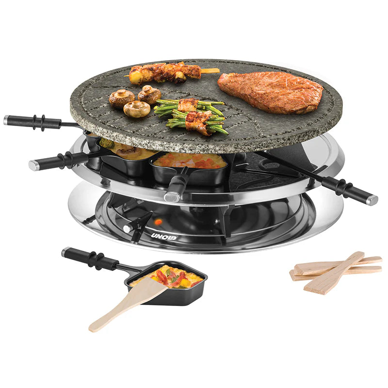 2025 Raclette Multi 4 en 1 – Raclette, parrilla, crepes y plancha para pancakes