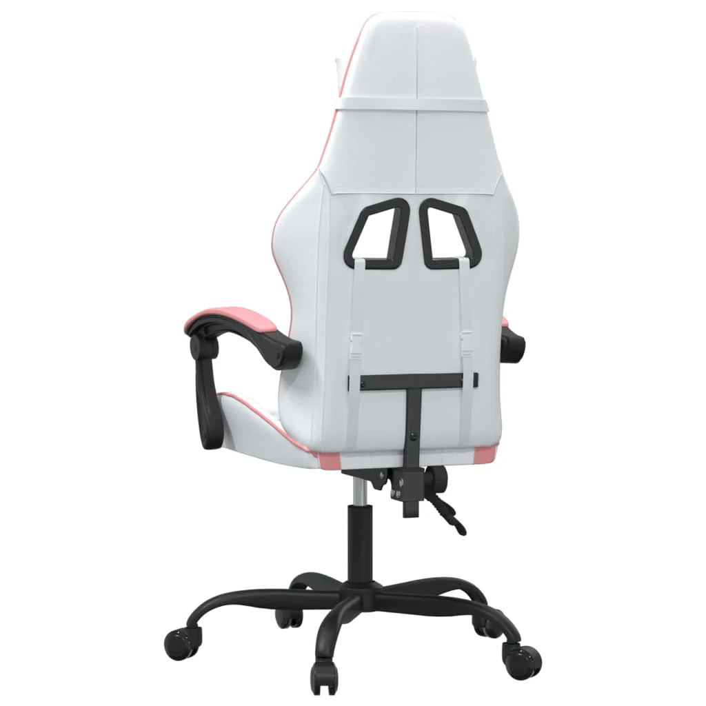 2025 Silla gaming cuero sintético blanco y rosa V1080