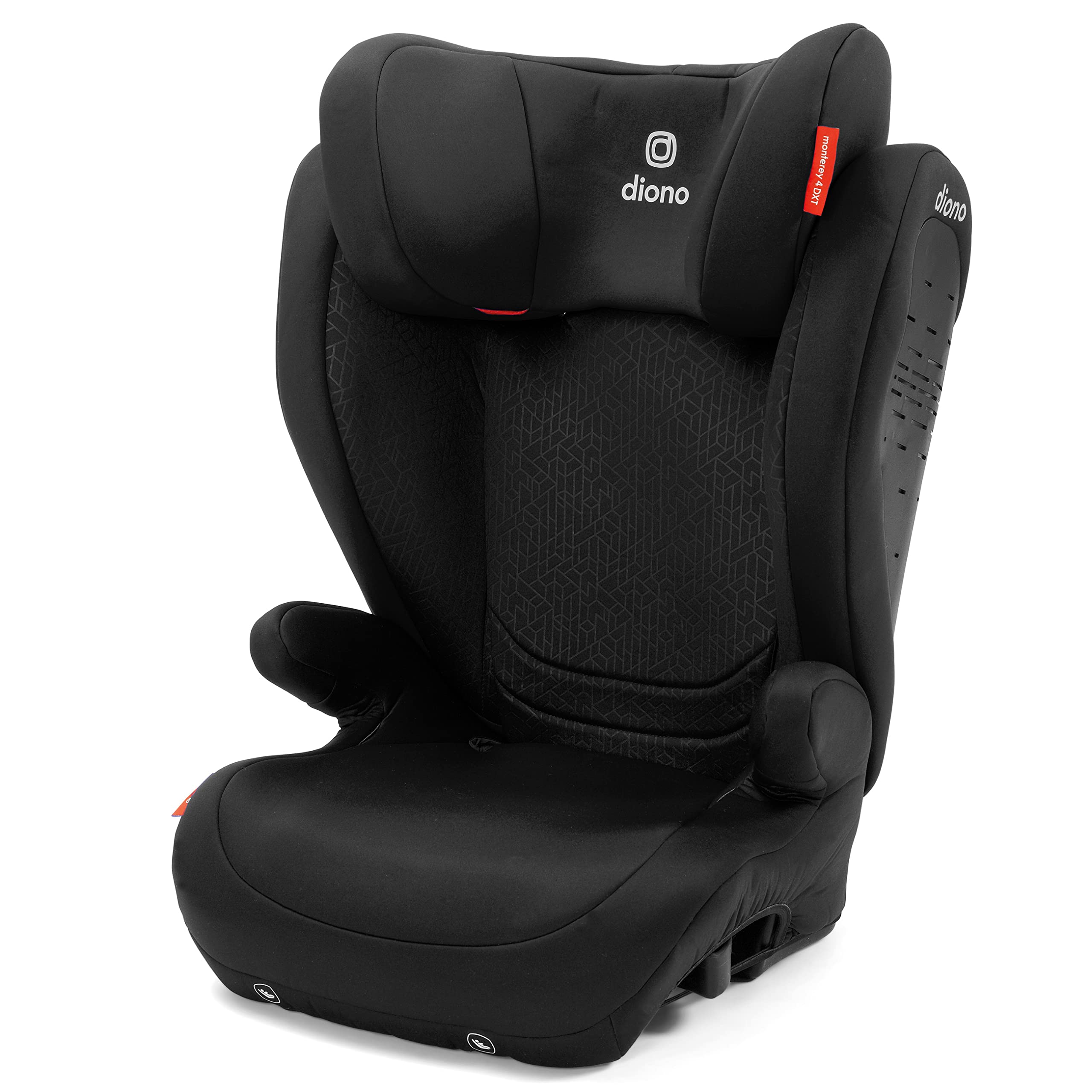 2025 Diono Monterey 4DXT Latch, Asiento Elevador 2-en-1 con Respaldo Alto, Altura y Ancho Expandibles, Protección Avanzada contra Impactos Laterales, 8 Años 1 Booster, Color Negro