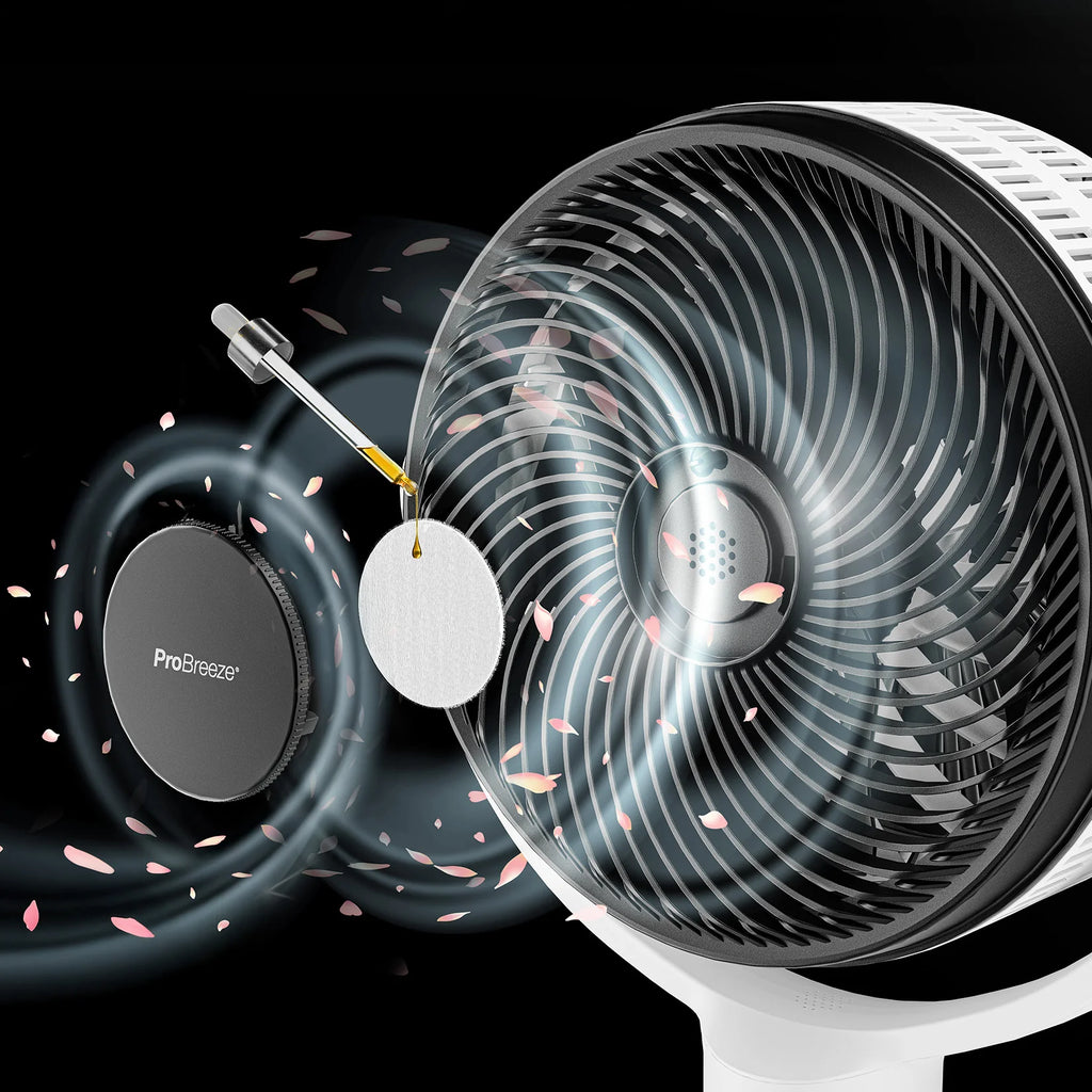 2025 Ventilador de Pie Híbrido AirFlo Plus™ 44" – Circulador de Aire Ultra Silencioso – Blanco