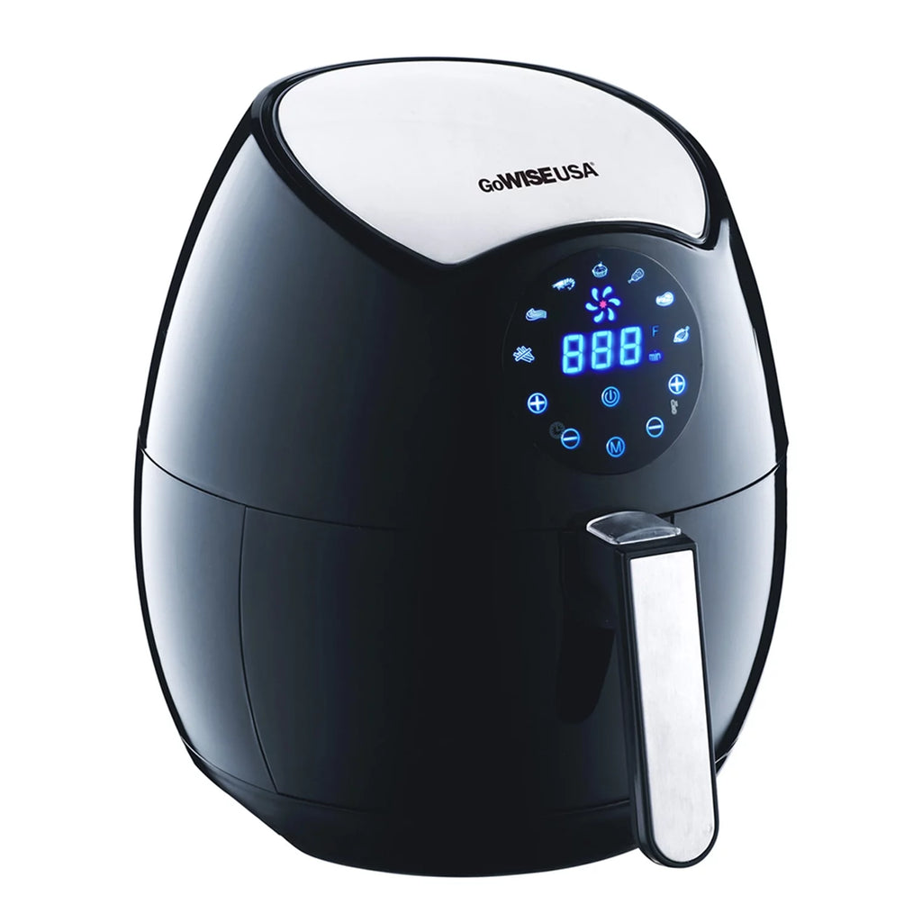 Freidora de aire eléctrica GoWISE USA GW22621 de 4.ª generación, color negro, 3,7 cuartos de galón, 1400 W, nueva
