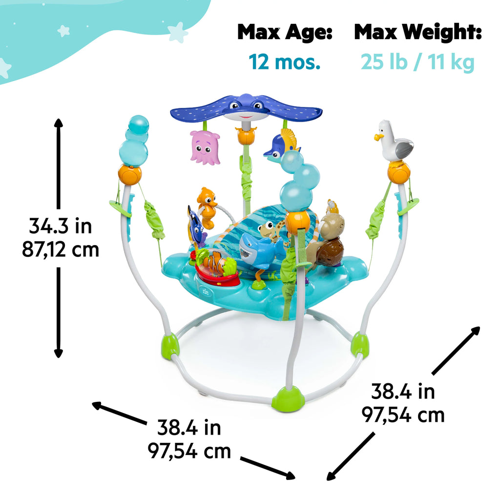 2025 Disney Baby Finding Nemo Centro de actividades ajustable para bebé con balancín de Bright Starts