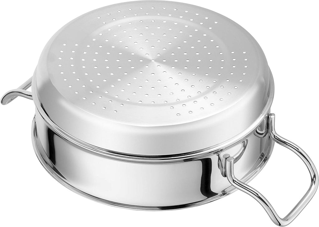 ZWILLING 5-Piece Cookware Set, 4 Lids, Suitable for Induction, Stainless Steel, Passion, Bright Grey, Diameter 16 cm, Diameter 20 cm, Diameter 24 cm, Diameter 28 cm
