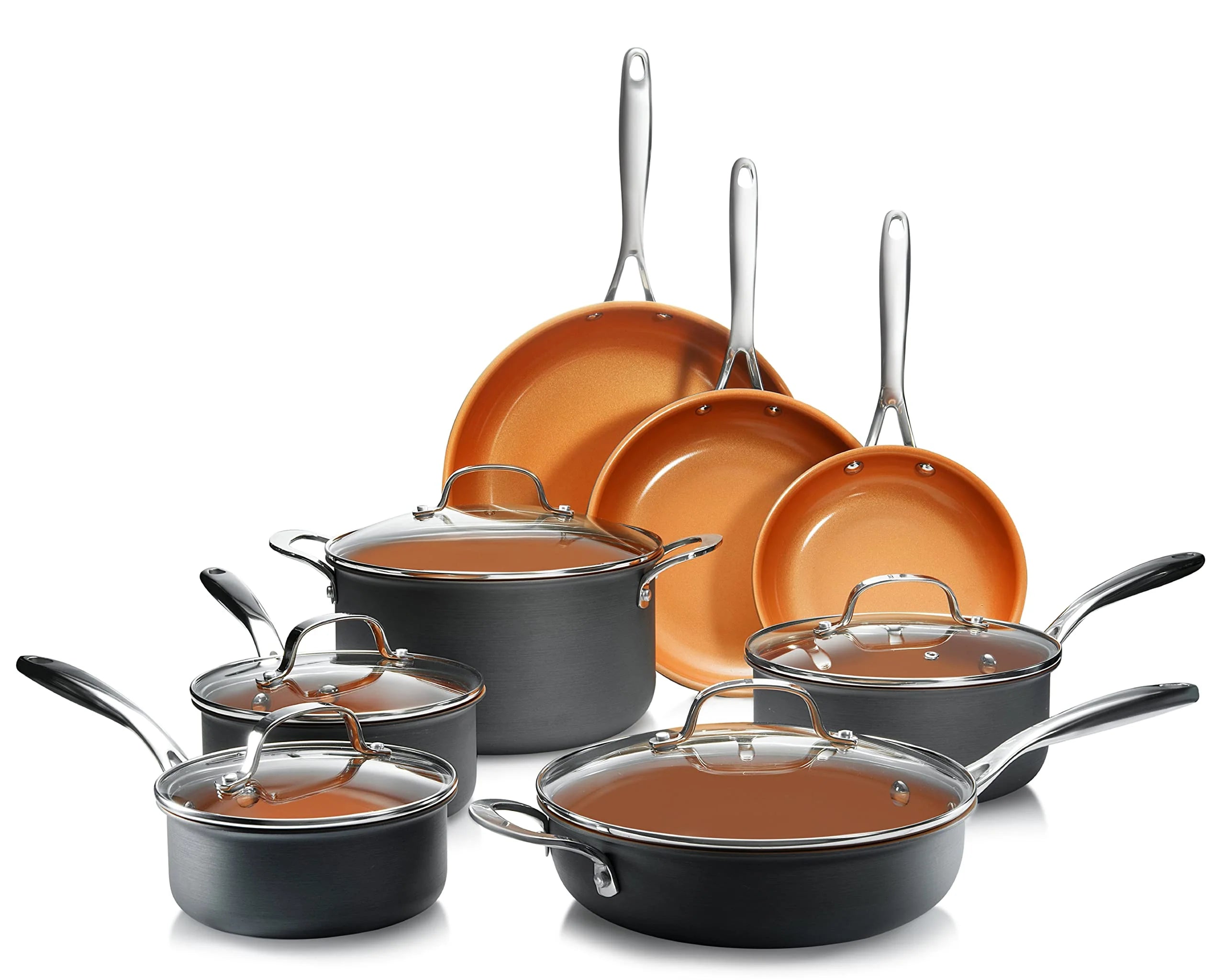 Juego de Ollas de Cerámica Antiadherente de 13 Piezas – Batería de Cocina de Cerámica Saludable