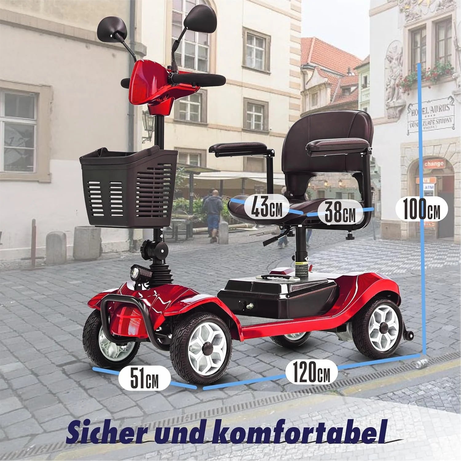 2025 Scooter eléctrico de 4 ruedas – silla de ruedas motorizada compacta y eficiente para adultos y personas mayores