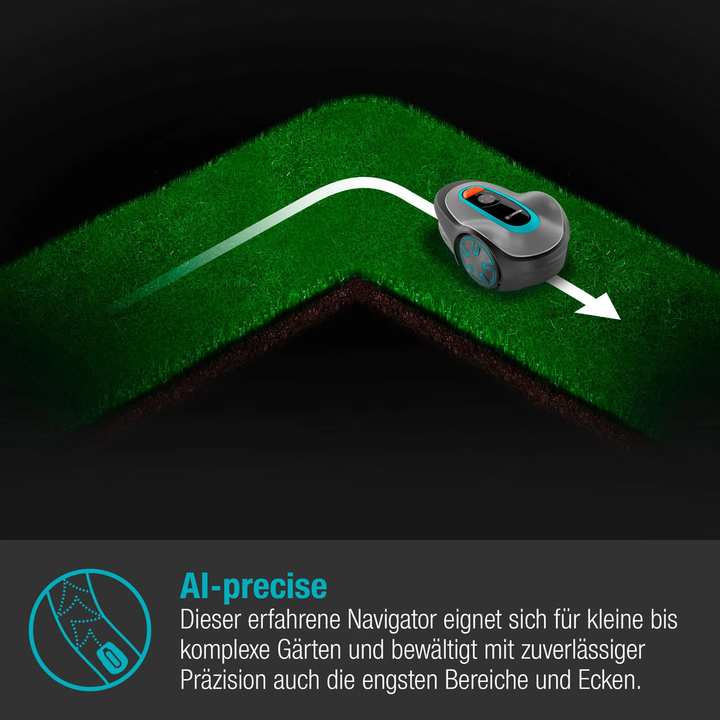 2025 Robot cortacésped Gardena SILENO minimo 350 m²: cortacésped inteligente con conectividad óptima, programable vía la aplicación Gardena Bluetooth (15208-47)