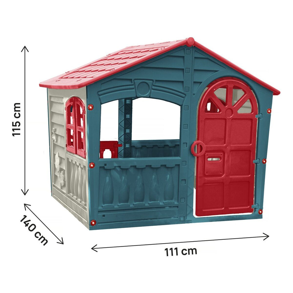 Casita Para Niños De Plastico "fun" - 1,40 X 1,11 X 1,15 M - Azul