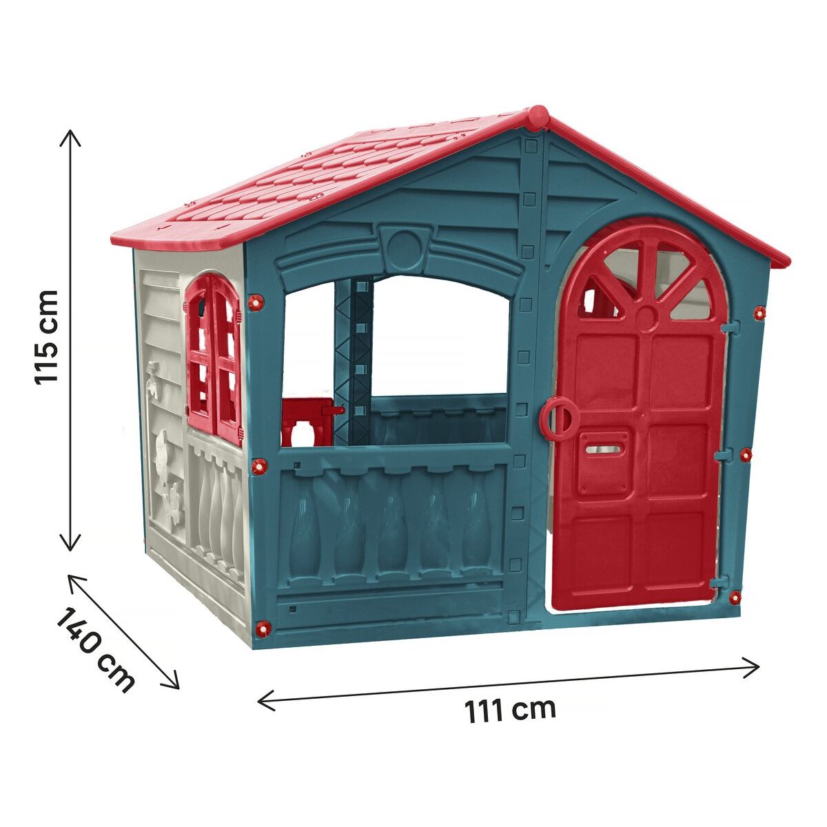 Casita Para Niños De Plastico "fun" - 1,40 X 1,11 X 1,15 M - Azul
