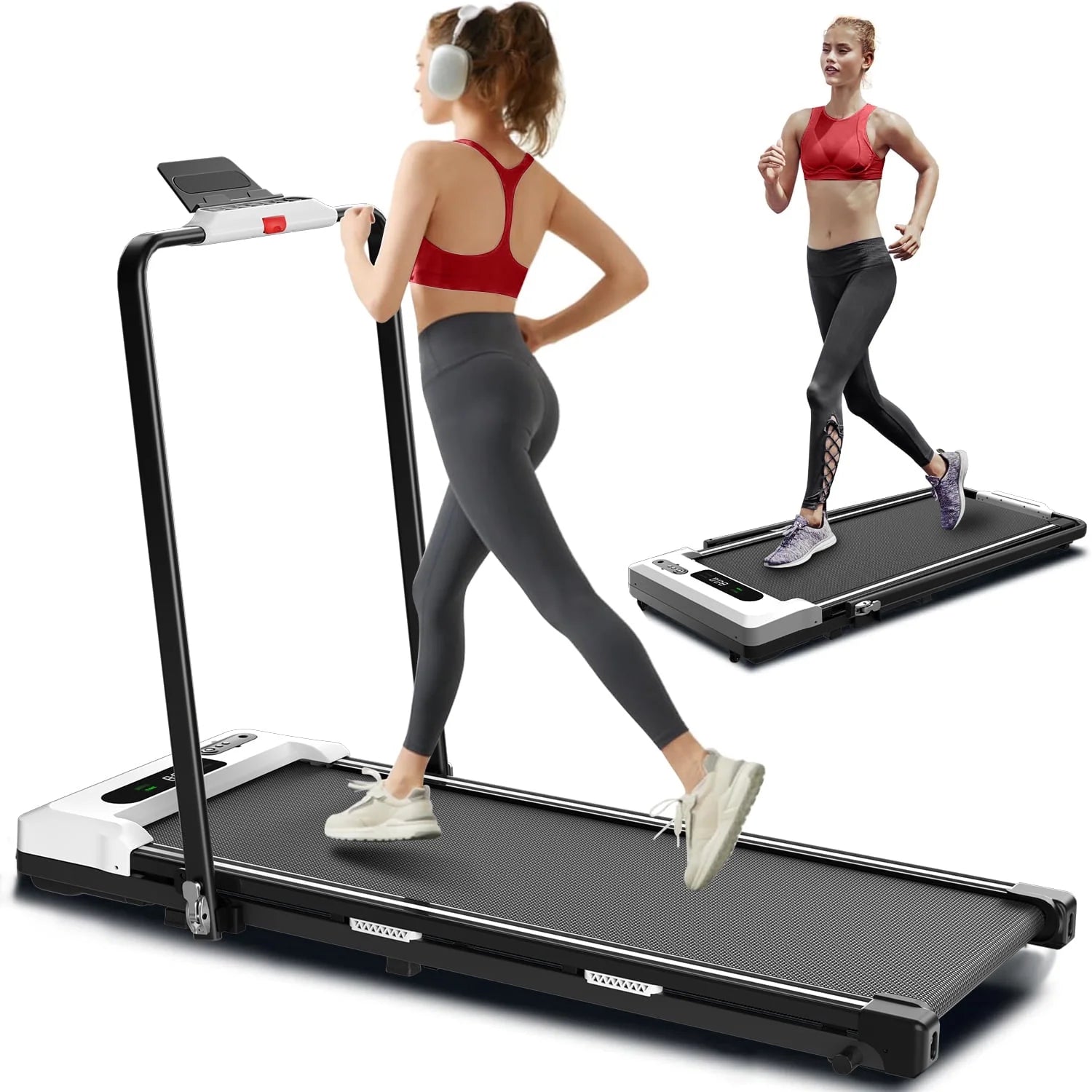 2025 Alfombrilla de caminata CoolHut Gehpad, caminadora de escritorio 4 en 1 para casa y oficina, tapis compacto y plegable, portátil, sin ensamblaje, silenciosa, pantalla LED, capacidad de carga de 120 kg, con control remoto